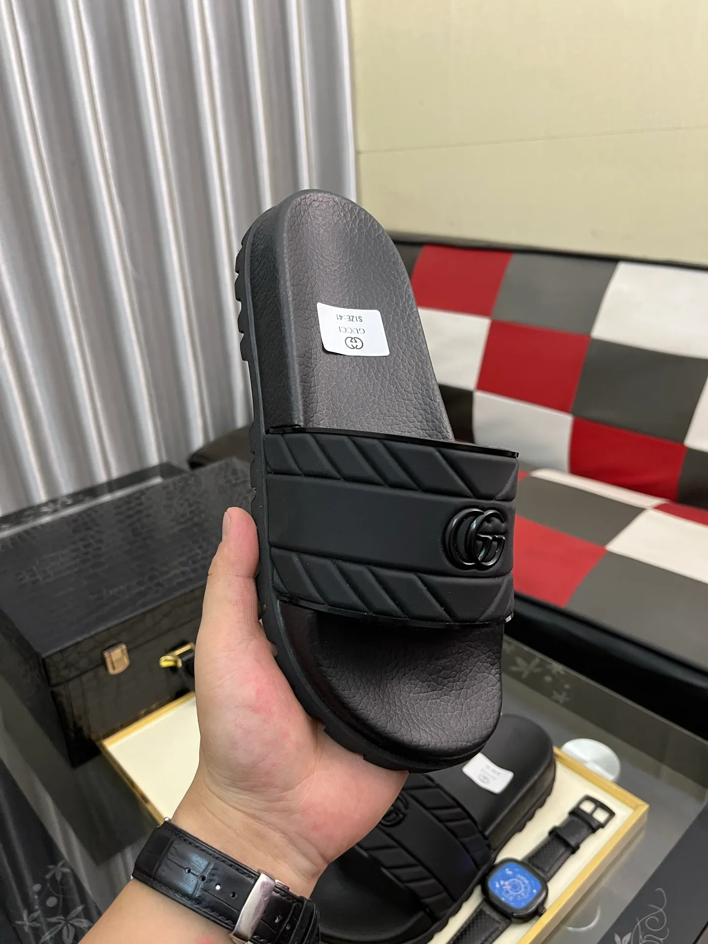Men's men's shoes💰260⌚️⌚️ＧＵＣＣＩ.Gucci.Official website 1:1 popular slippers hot sale! Original original material 🩴 SIZE: 38-46 (45.46 non-refundable)